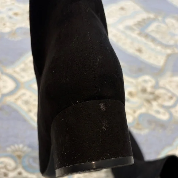 Marc Fisher Faux Black Suede Pointed-Toe Ankle Booties - Picture 8 of 8